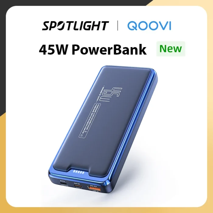 QOOVI Power Bank 30000mAh External Battery Capacity PD 65W